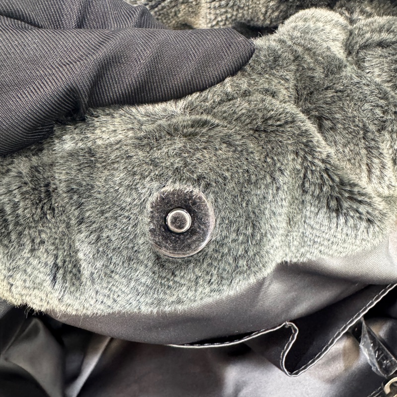 🩶香奈兒皮草HOBO CHANEL灰色vintage毛毛雙C 手提肩背包-15