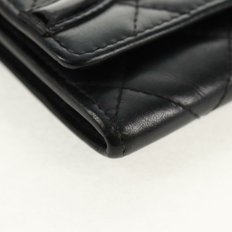 【日本直送】香奈兒 Cambon 系列鏈條肩背包，黑色皮革，銀色雙C標誌，正品編號 157964SAV-14