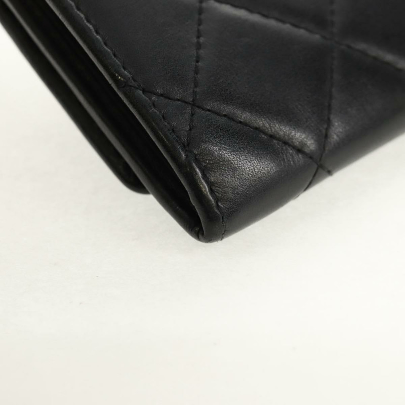 【日本直送】香奈兒 Cambon 系列鏈條肩背包，黑色皮革，銀色雙C標誌，正品編號 157964SAV-16