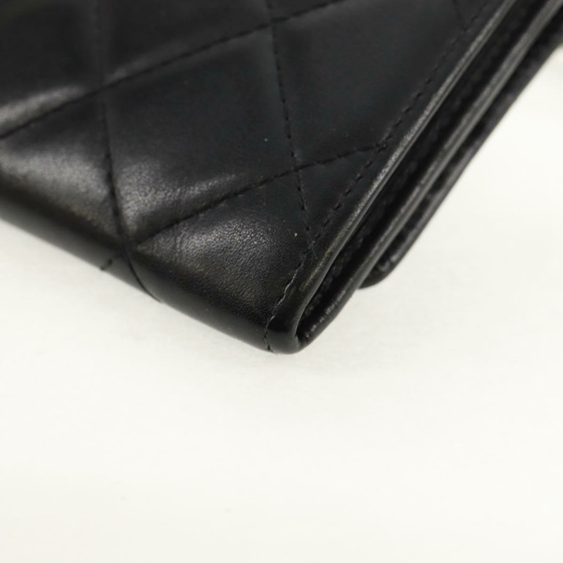 【日本直送】香奈兒 Cambon 系列鏈條肩背包，黑色皮革，銀色雙C標誌，正品編號 157964SAV-17