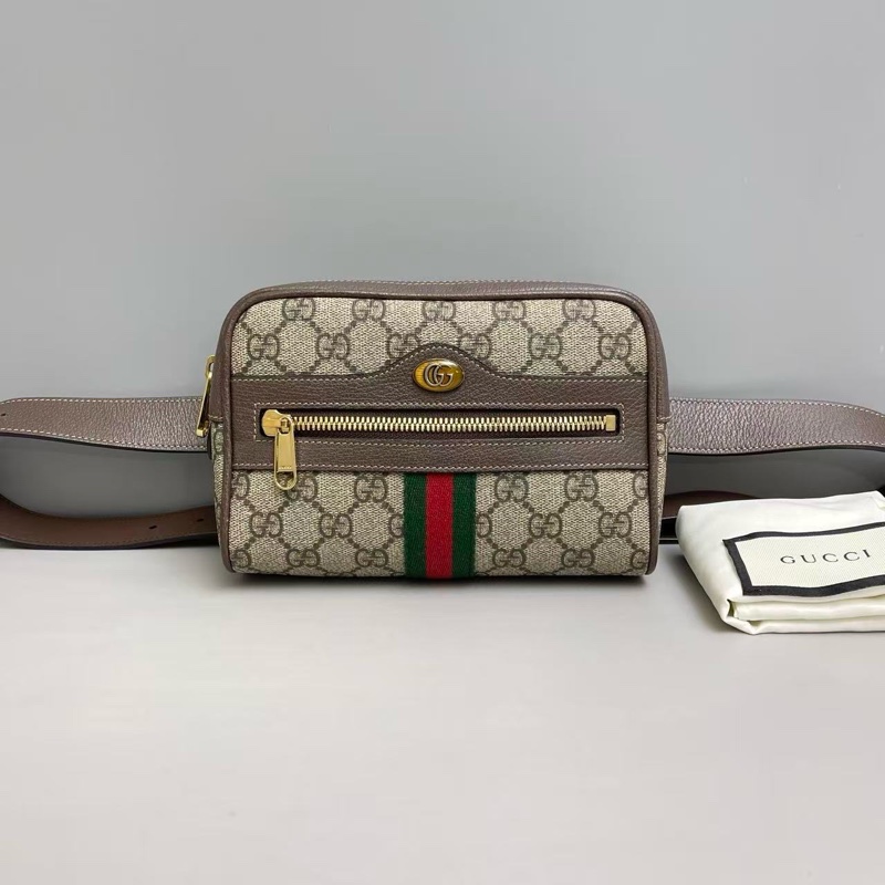 98新 Gucci古驰Ophidia老花腰包胸包 成色很好-0