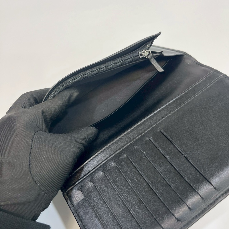 香奈兒長夾改造（送墊片+鏈條）Chanel黑銀牛皮Boy Flap對開長夾A80285-18