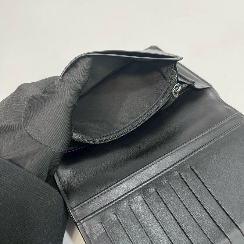 香奈兒長夾改造（送墊片+鏈條）Chanel黑銀牛皮Boy Flap對開長夾A80285-19