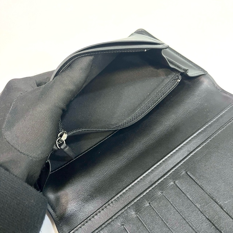 香奈兒長夾改造（送墊片+鏈條）Chanel黑銀牛皮Boy Flap對開長夾A80285-20