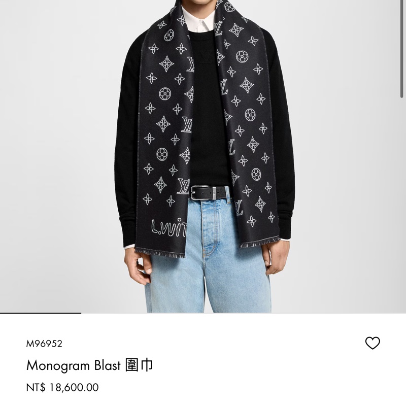 Louis Vuitton Monogram Blast 黑色圍巾｜原價18600｜男女可用-6
