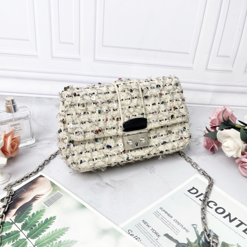 Dior Miss Dior系列小號亮片肩背包20×12×4 98新配件塵袋保卡-3