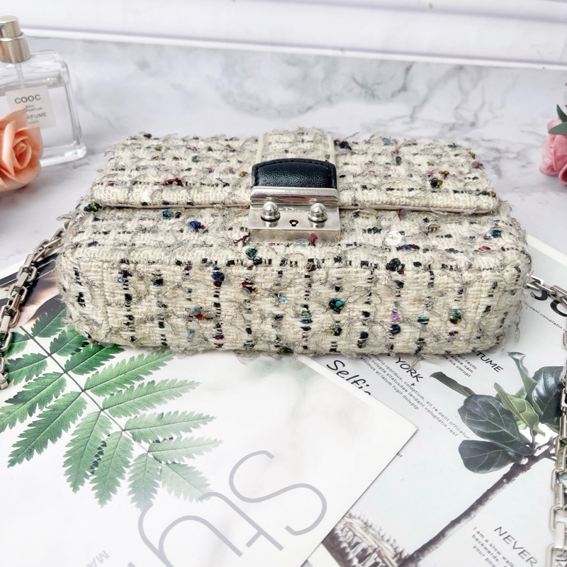 Dior Miss Dior系列小號亮片肩背包20×12×4 98新配件塵袋保卡-4