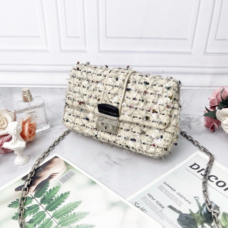 Dior Miss Dior系列小號亮片肩背包20×12×4 98新配件塵袋保卡-5