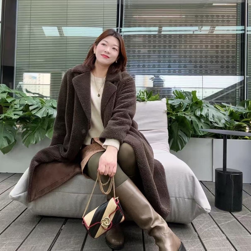 Gucci 奶茶拼黑色marmont super mini 雙G斜紋鍊條包17*10 98新配件塵袋-0