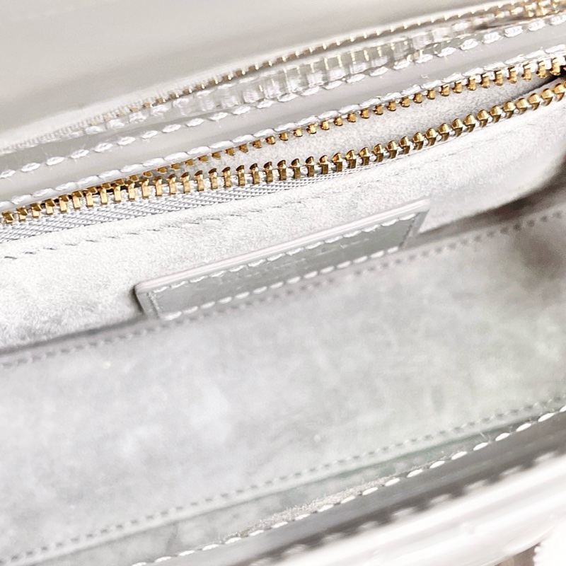 Dior 霧霾藍漆皮三格迷你lady dior黛妃包 17*15*7 98新配件塵袋保卡盒子購證-2