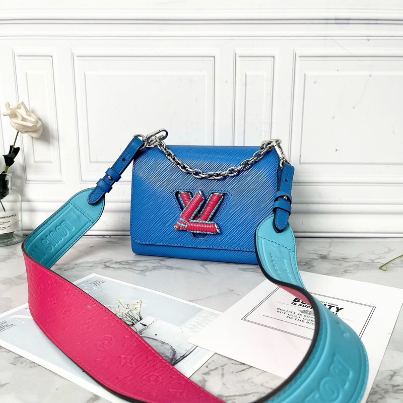 lv 限量款藍色水波紋 twist 小號鏈條包18.5×15×9 98新配件塵袋-3