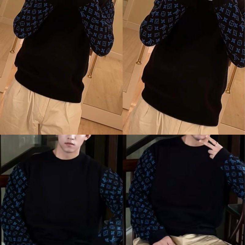 Louis Vuitton  LV Monogram 混合山羊絨圓領上衣-15