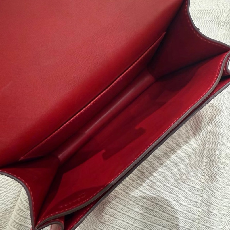 Hermes Mini Constance 康康19 鴕鳥皮 法拉利紅金扣-6