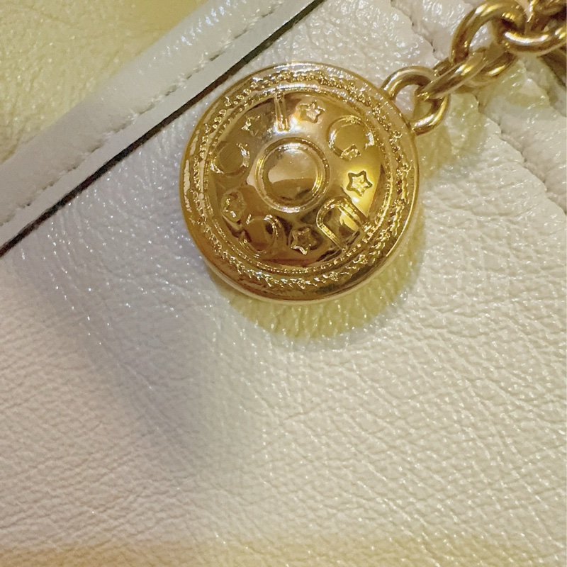 Gucci小牛皮虎頭包/Rajah Chain Leather Large tote bag-5