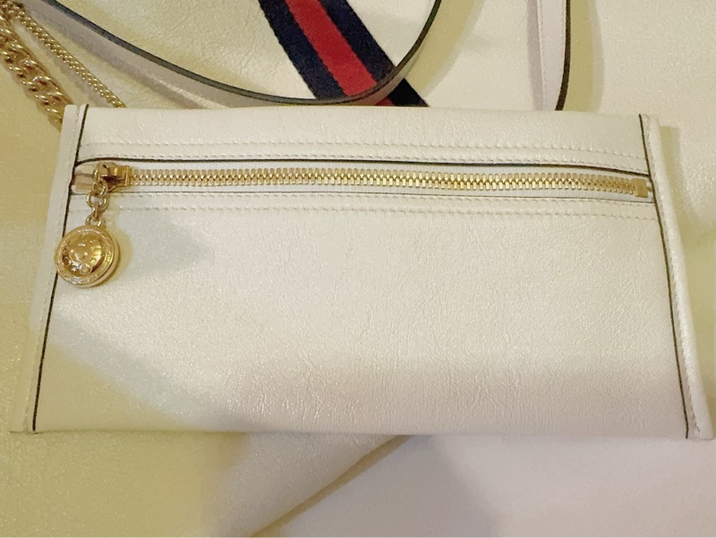Gucci小牛皮虎頭包/Rajah Chain Leather Large tote bag-8