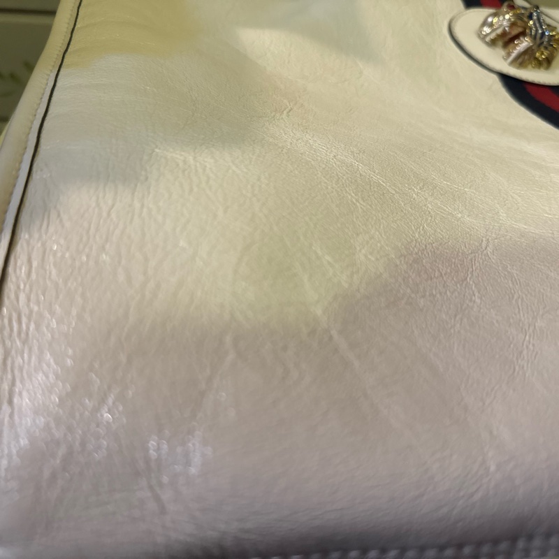 Gucci小牛皮虎頭包/Rajah Chain Leather Large tote bag-9