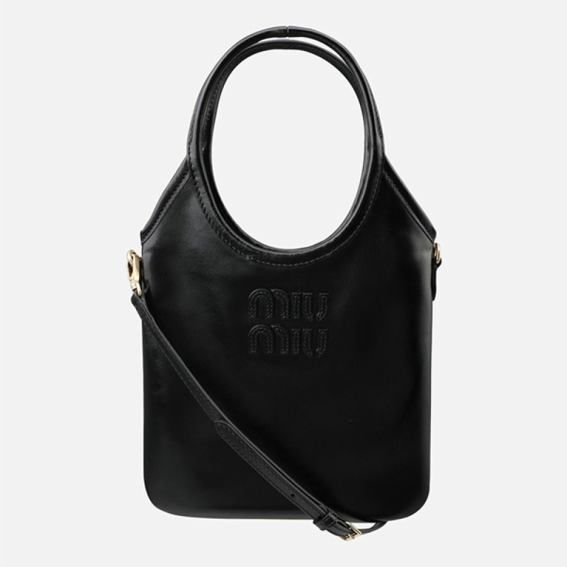MIU MIU 6S Ivy 皮革迷你手提包 黑色 5BA281 2IEO F0002-0
