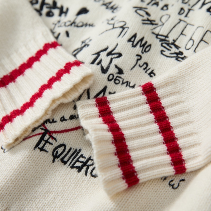 ❤️ DIOR 多種語言“我愛你“ 明星同款 白色毛衣-7