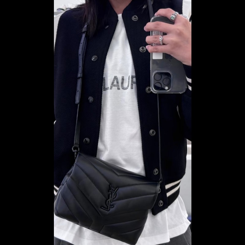 YSL SaintLaurent聖羅蘭 loulou 方胖子 so black 黑色字母logo-2