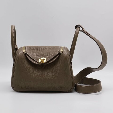 HERMES Mini lindy - 灰金 Y