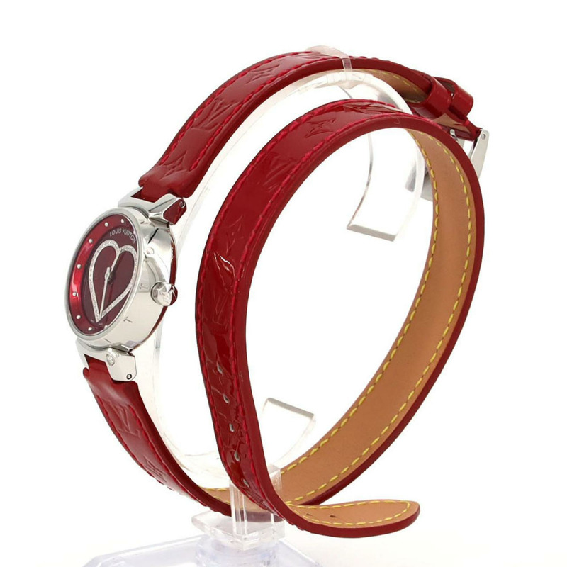 路易威登 Tambour Heart Lug 1P Q121Z 不銹鋼石英錶-1