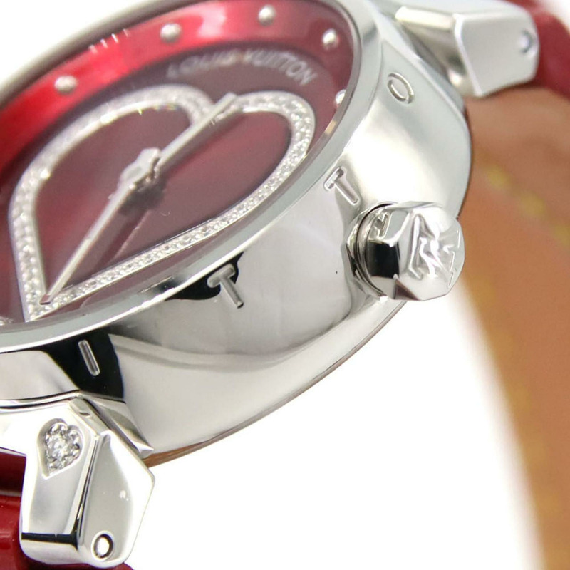路易威登 Tambour Heart Lug 1P Q121Z 不銹鋼石英錶-2
