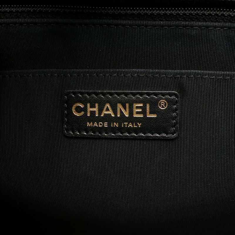 香奈兒 Boy Chanel 購物鏈肩背包，黑色皮革，金色五金，二手女款-3