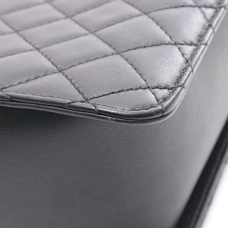 香奈兒 Boy Chanel 購物鏈肩背包，黑色皮革，金色五金，二手女款-5