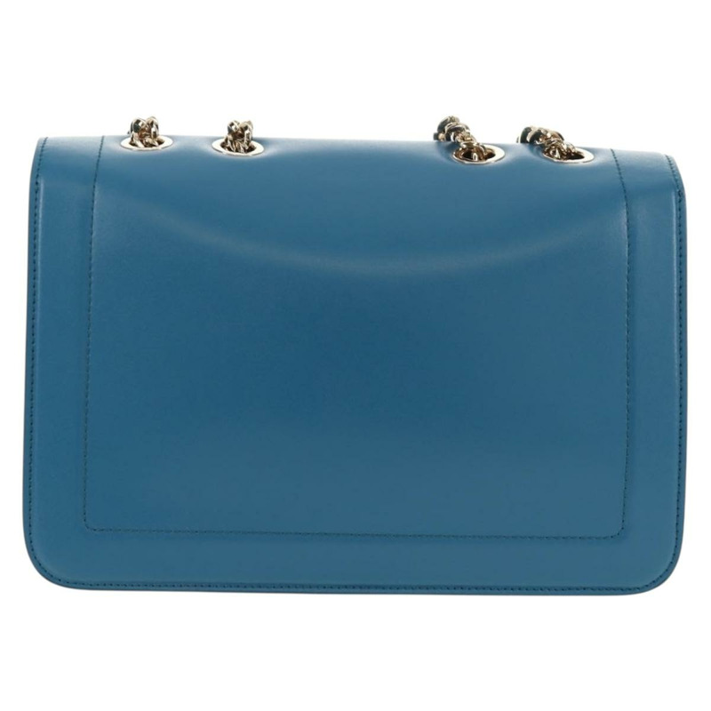 【日本直送】Salvatore Ferragamo Vala Chain Vala 肩背包 皮革 藍色 金色 正品 159137V-1