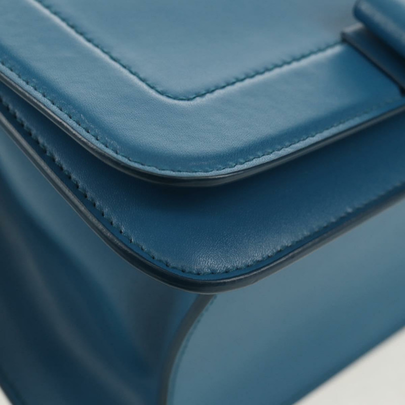 【日本直送】Salvatore Ferragamo Vala Chain Vala 肩背包 皮革 藍色 金色 正品 159137V-8