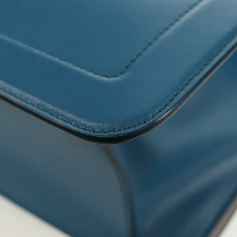 【日本直送】Salvatore Ferragamo Vala Chain Vala 肩背包 皮革 藍色 金色 正品 159137V-15