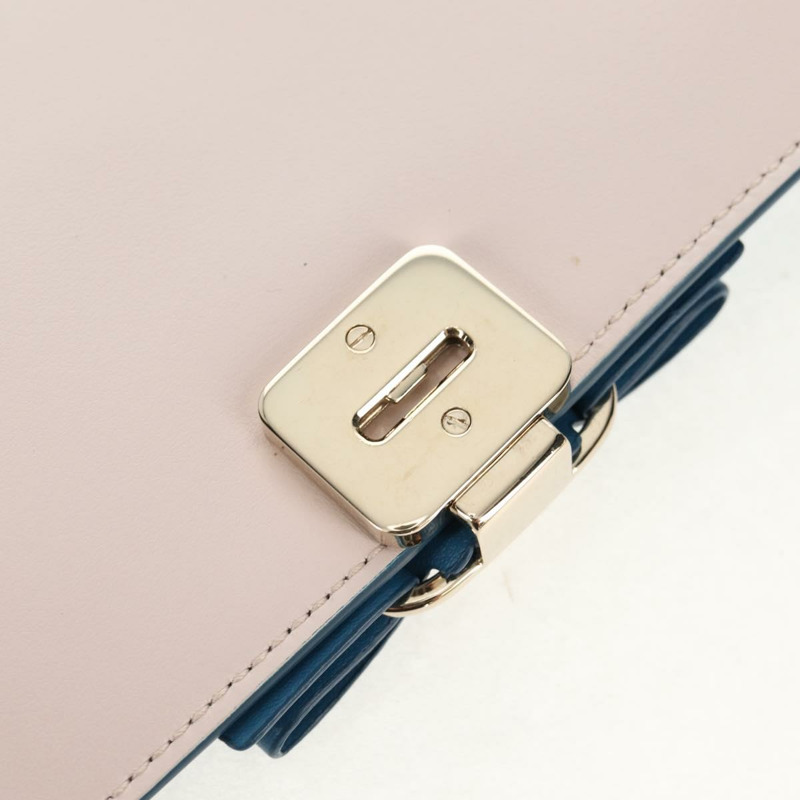 【日本直送】Salvatore Ferragamo Vala Chain Vala 肩背包 皮革 藍色 金色 正品 159137V-18