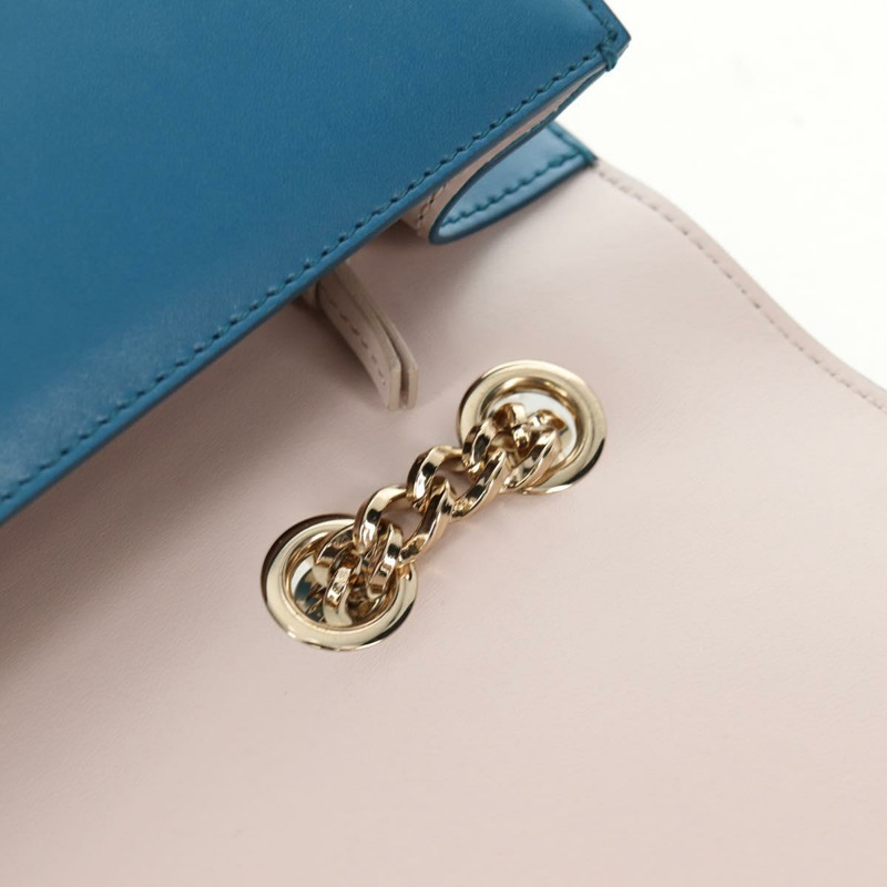 【日本直送】Salvatore Ferragamo Vala Chain Vala 肩背包 皮革 藍色 金色 正品 159137V-19