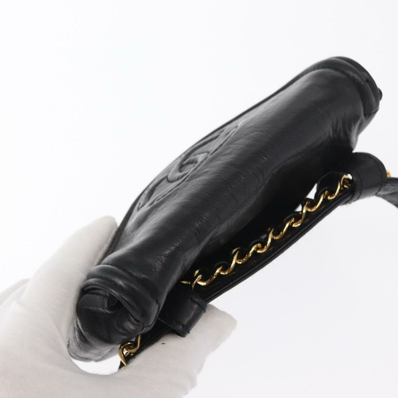 【日本直送】香奈兒腰包 羊皮 黑色 金色 CC 標誌 正品 BA9020-5