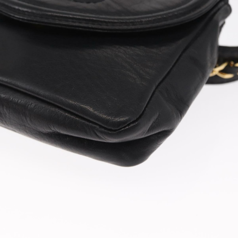 【日本直送】香奈兒腰包 羊皮 黑色 金色 CC 標誌 正品 BA9020-13