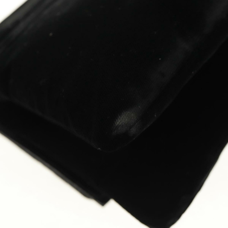 【日本直送】香奈兒山茶花5號鏈條肩背包,絲絨材質,黑色,銀色雙C標誌,正品編號159584V-17