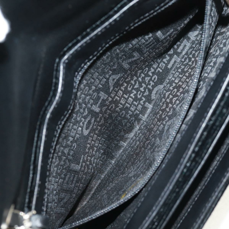 【日本直送】香奈兒山茶花5號鏈條肩背包,絲絨材質,黑色,銀色雙C標誌,正品編號159584V-25