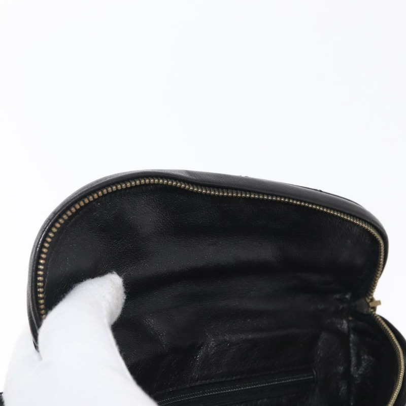 【日本直送】香奈兒 Matelasse 腰包 漆皮 黑色 金色 CC 標誌 Auth 158866SAV-18