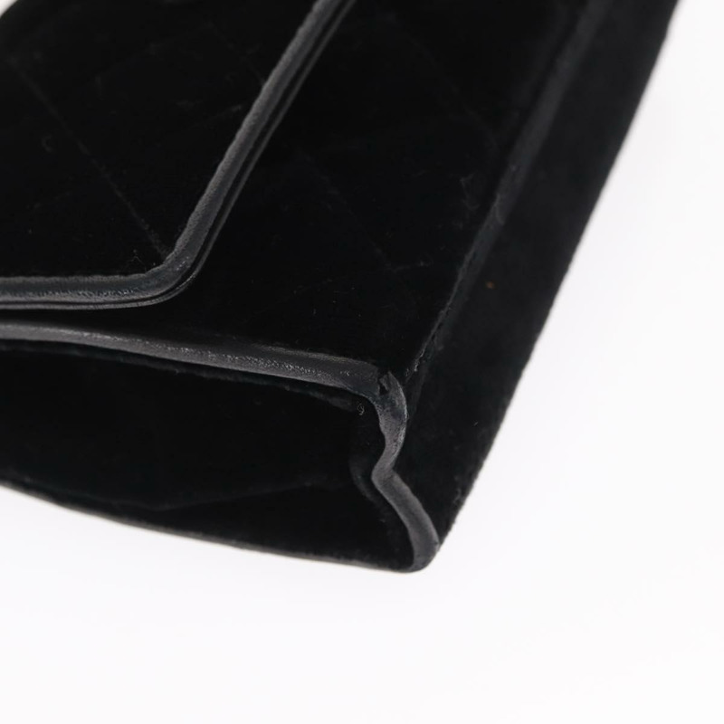 【日本直送】香奈兒 (CHANEL) 絎縫鏈條山茶花單背包 絲絨 黑色 金色 CC 標誌 Auth 158865V-14