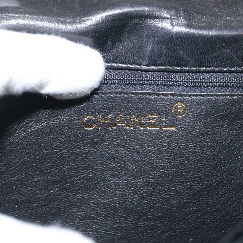 【日本直送】香奈兒 (CHANEL) 絎縫鏈條山茶花單背包 絲絨 黑色 金色 CC 標誌 Auth 158865V-22