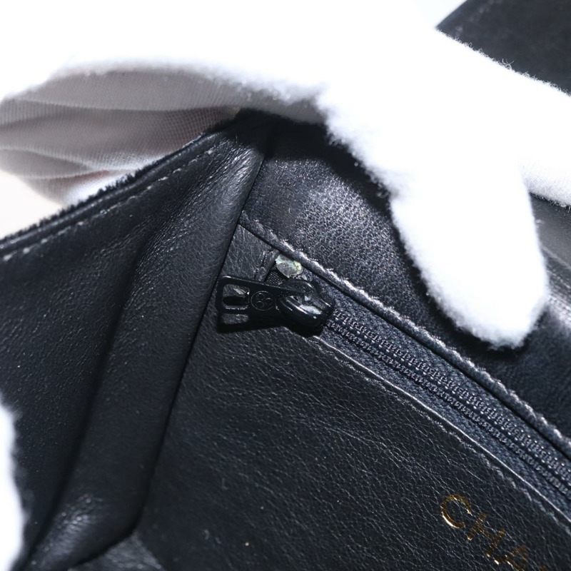 【日本直送】香奈兒 (CHANEL) 絎縫鏈條山茶花單背包 絲絨 黑色 金色 CC 標誌 Auth 158865V-25