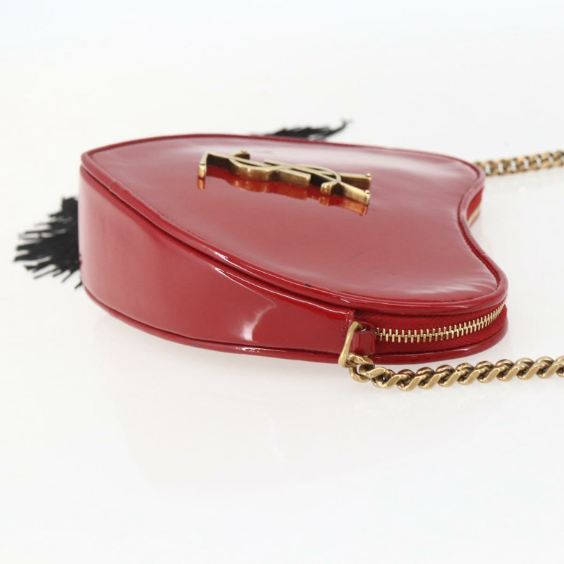 【日本直送】SAINT LAURENT Court 肩背包 琺瑯紅金款 Auth 159321V-3