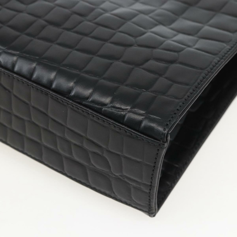 【日本直送】SAINT LAURENT 肩背包，壓花皮革，黑色，金色，正品編號 160294V-14