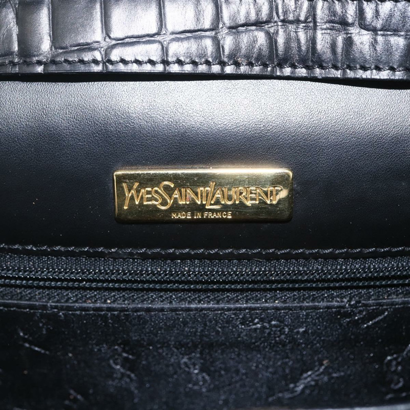 【日本直送】SAINT LAURENT 肩背包，壓花皮革，黑色，金色，正品編號 160294V-16