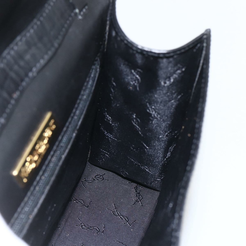 【日本直送】SAINT LAURENT 肩背包，壓花皮革，黑色，金色，正品編號 160294V-18