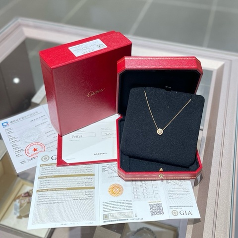 Cartier卡地亚飞碟满钻钻石项链