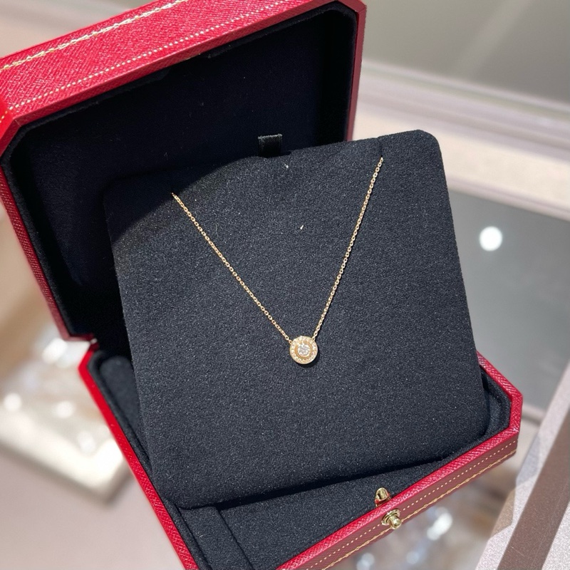 Cartier卡地亚飞碟满钻钻石项链-3