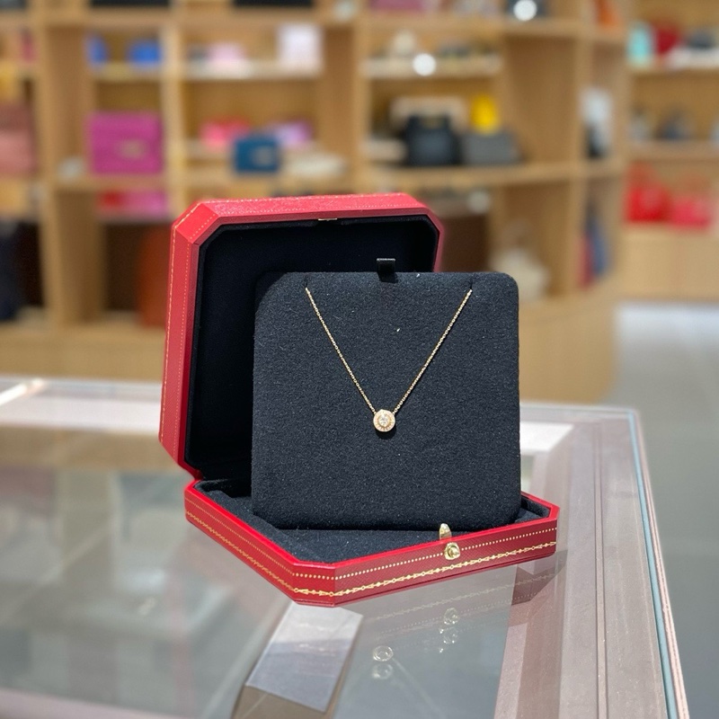 Cartier卡地亚飞碟满钻钻石项链-4