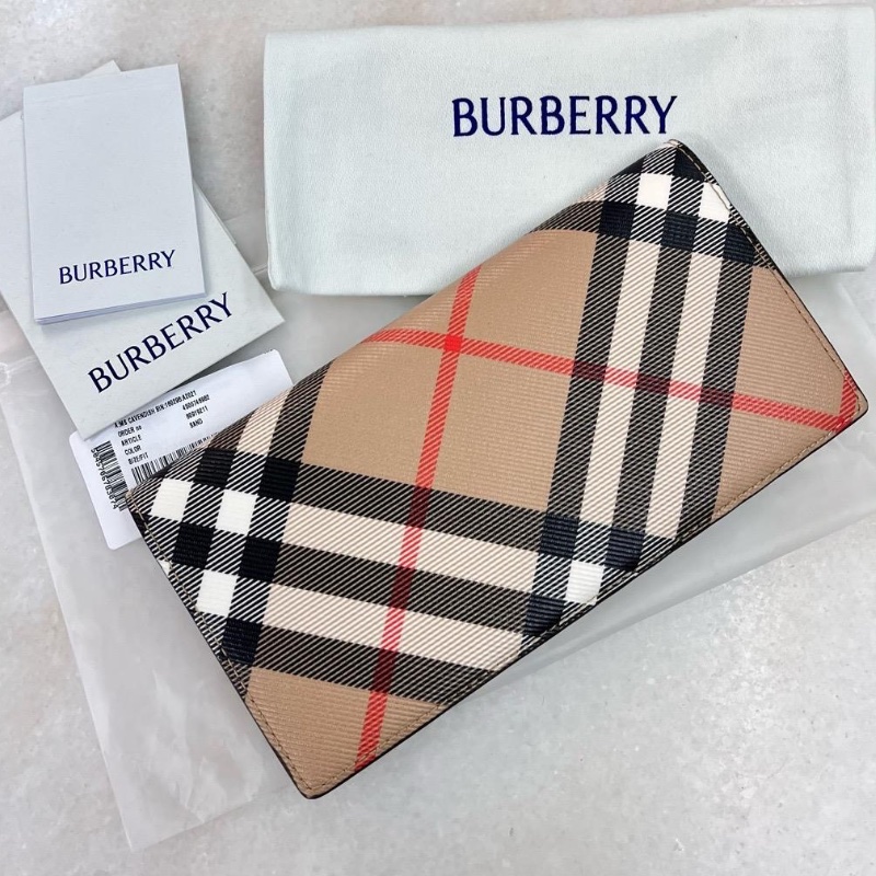 Burberry check continental long wallet-0