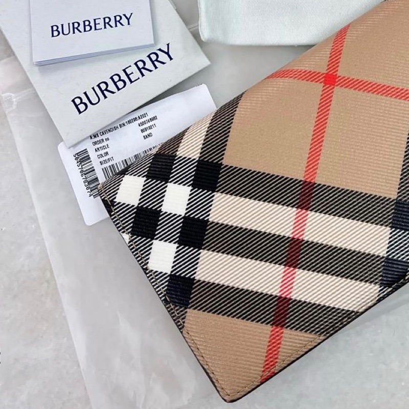 Burberry check continental long wallet-3